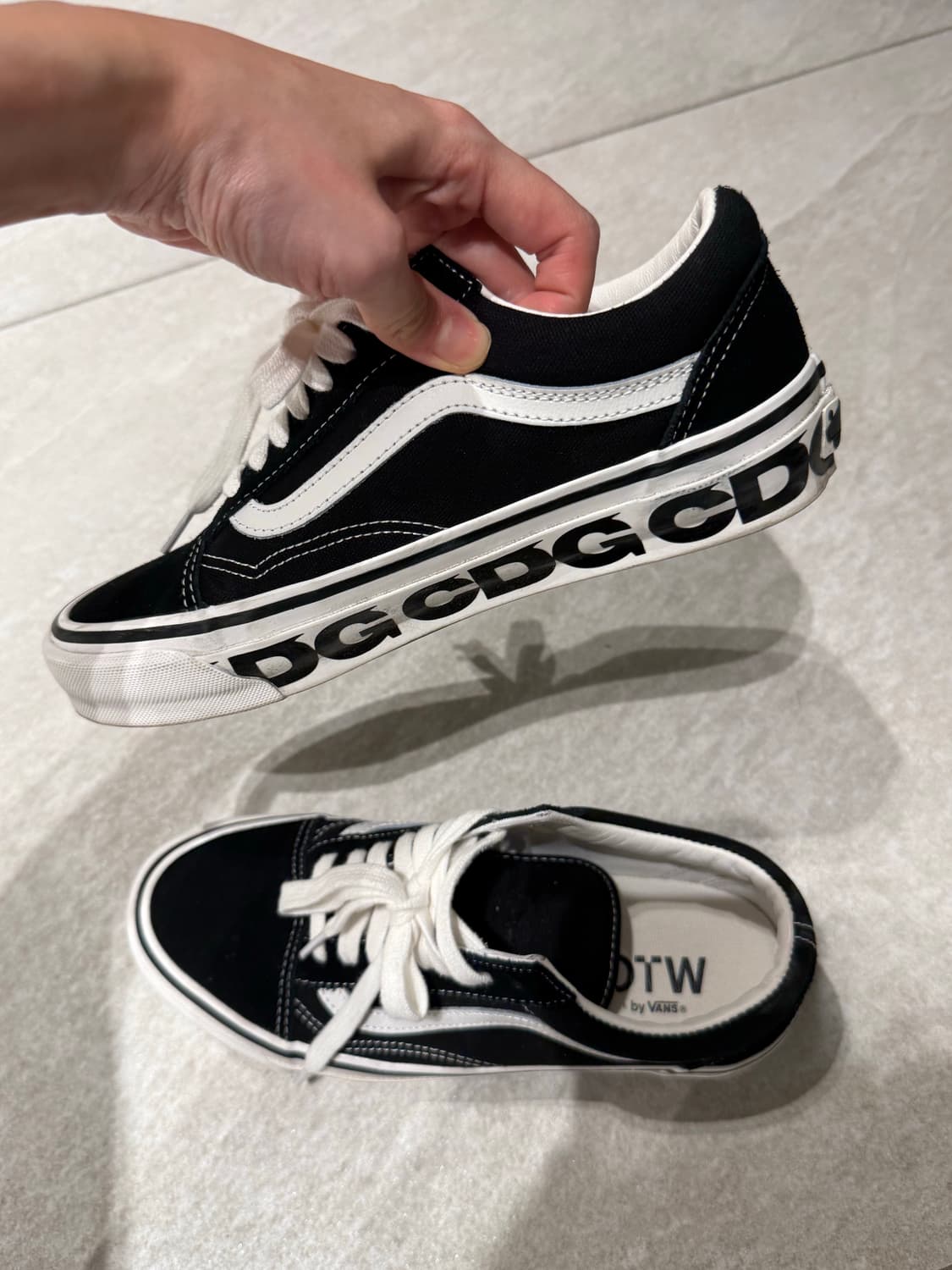 꼼데가르송 반스 올드스쿨 245 사이즈 cdg x vans otw old 상품이미지5