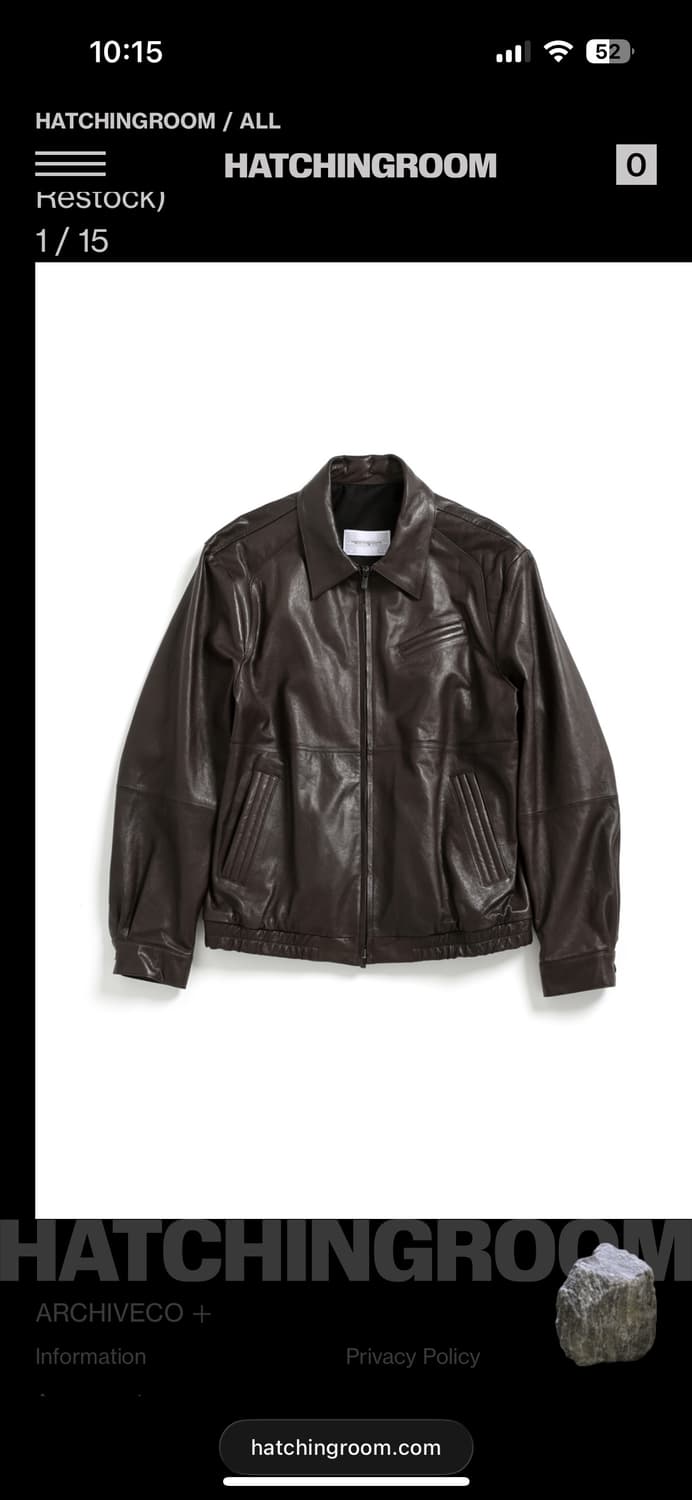 해칭룸 스티치 볼륨 레더 자켓  상품이미지1