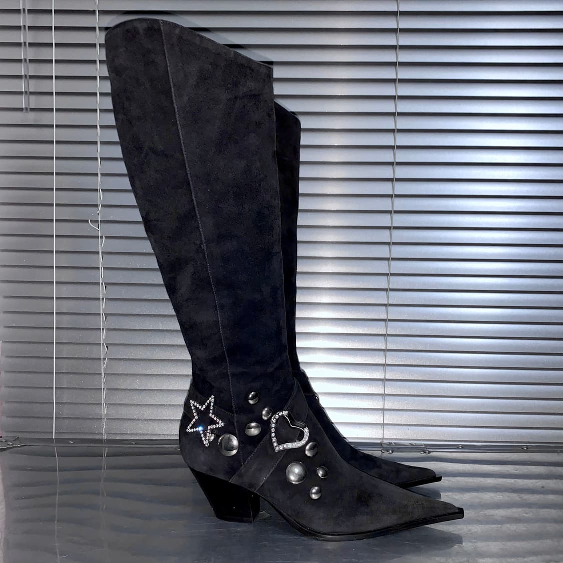 00s ORO 스웨이드 블링 버클 롱 웨스턴 부츠 상품이미지6