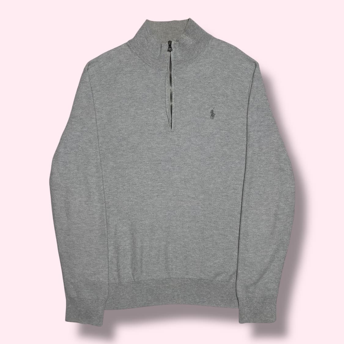 Polo Ralph Lauren 그레이 반집업 코튼 니트 상품이미지1
