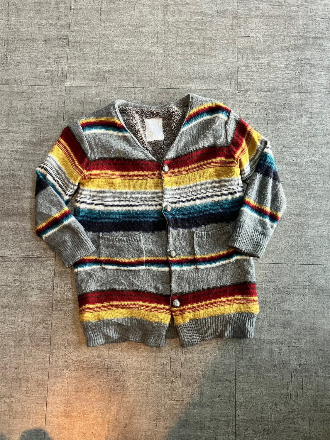 일본빈티지 Powerpeople 올드스쿨아메카지 레인보우 니트가디건 상품이미지1