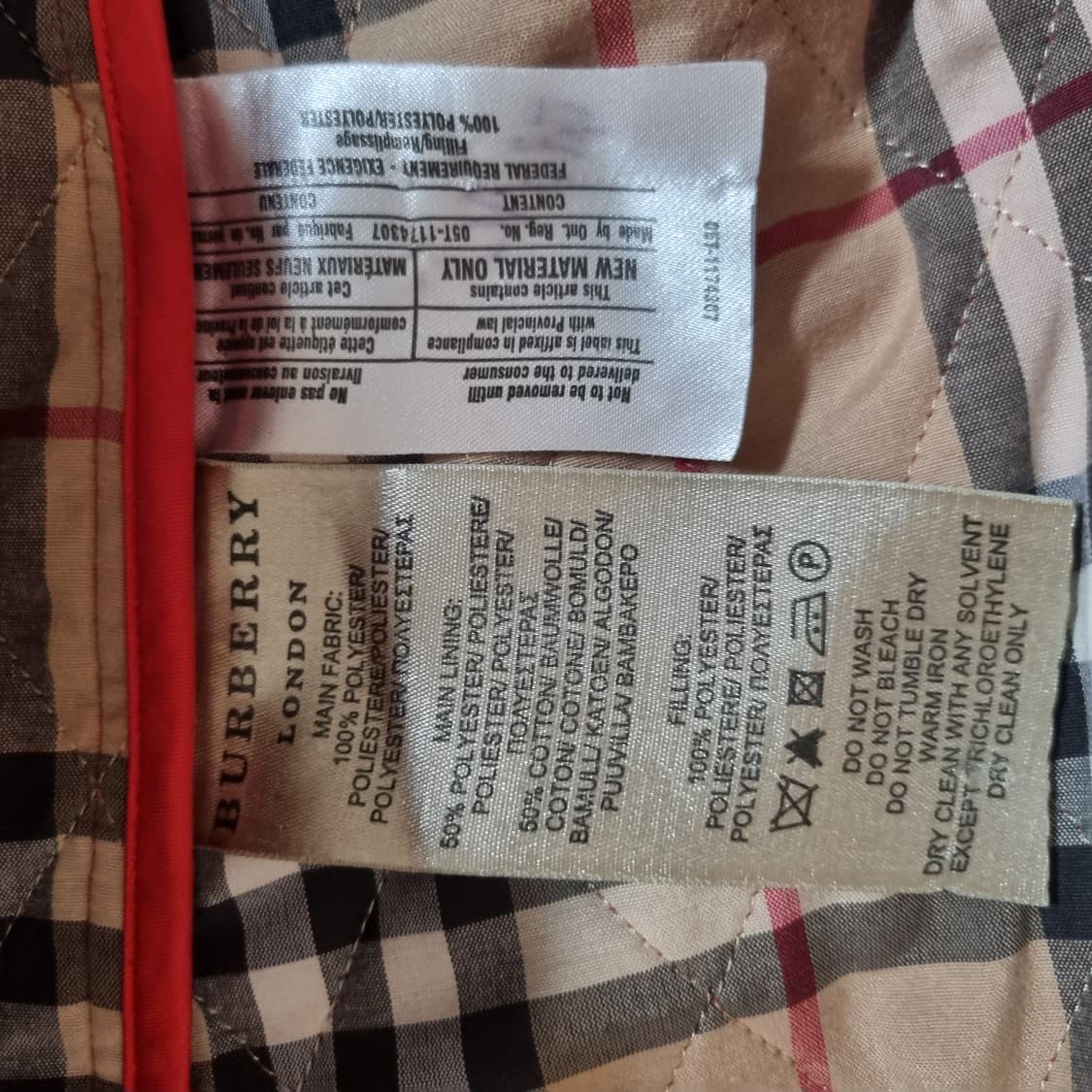 버버리 퀼팅 자켓 레드 상품이미지7