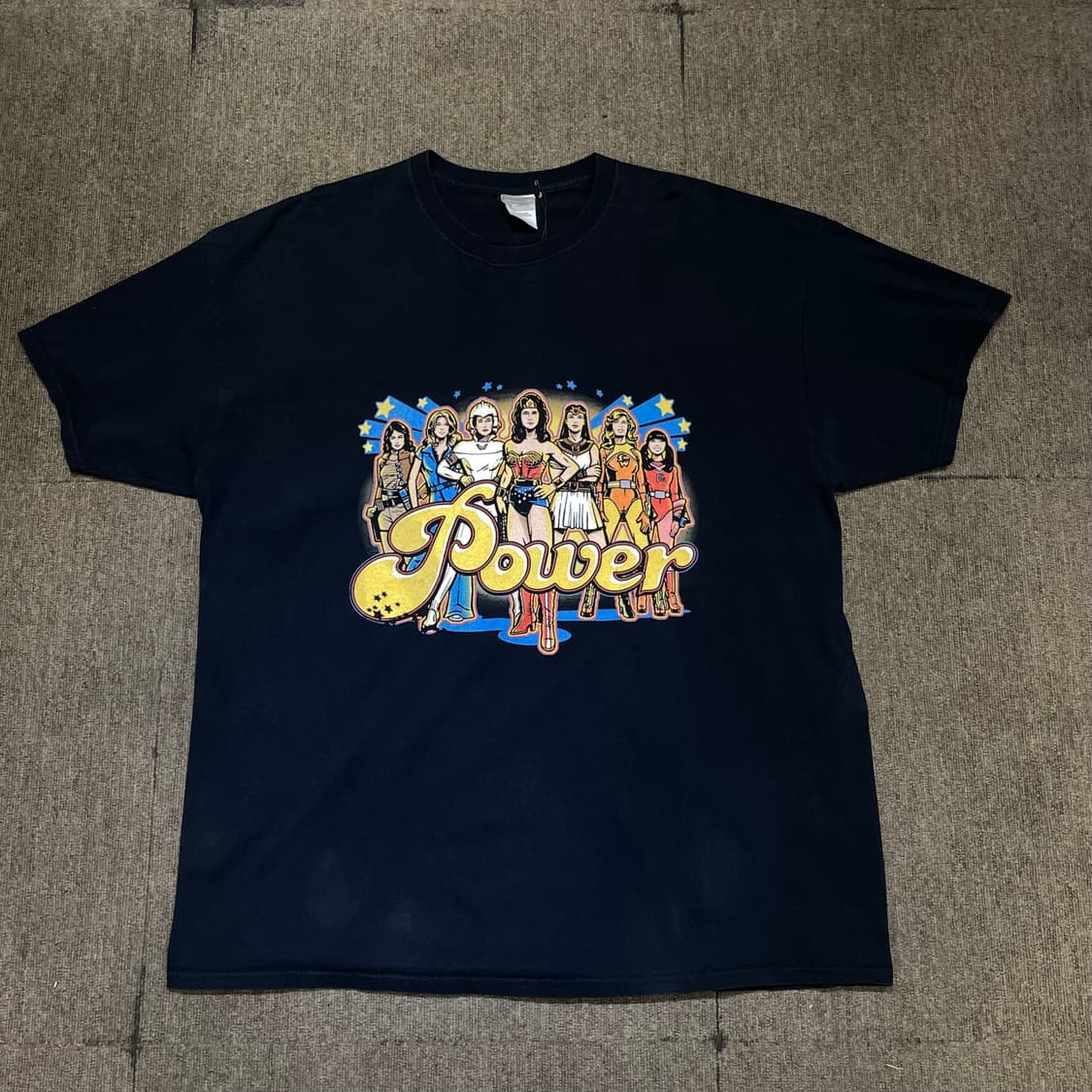 (2XL) 빈티지 원더우먼 프린팅 반팔티 상품이미지3