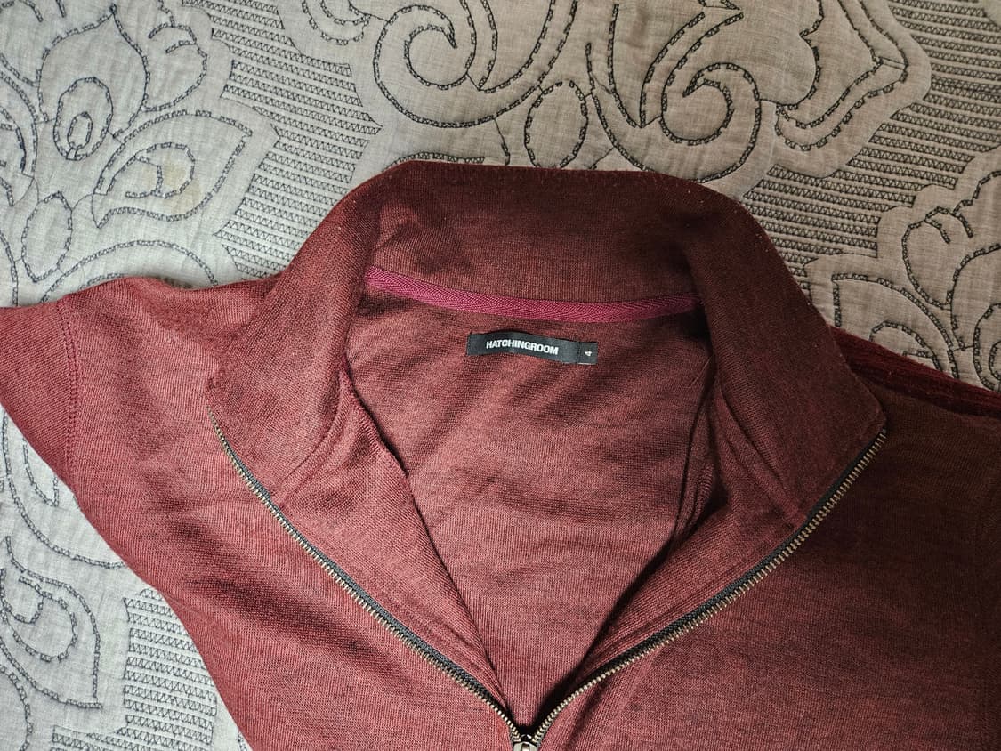 [4] 해칭룸 더블 슬리브 트랙 가디건 다크 레드 버건디 상품이미지4