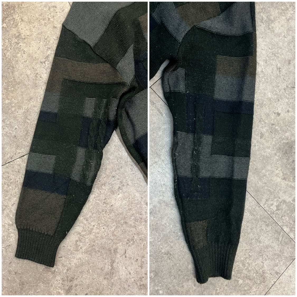 빈티지 패치워크 니트 그린 L #csz2743 상품이미지6