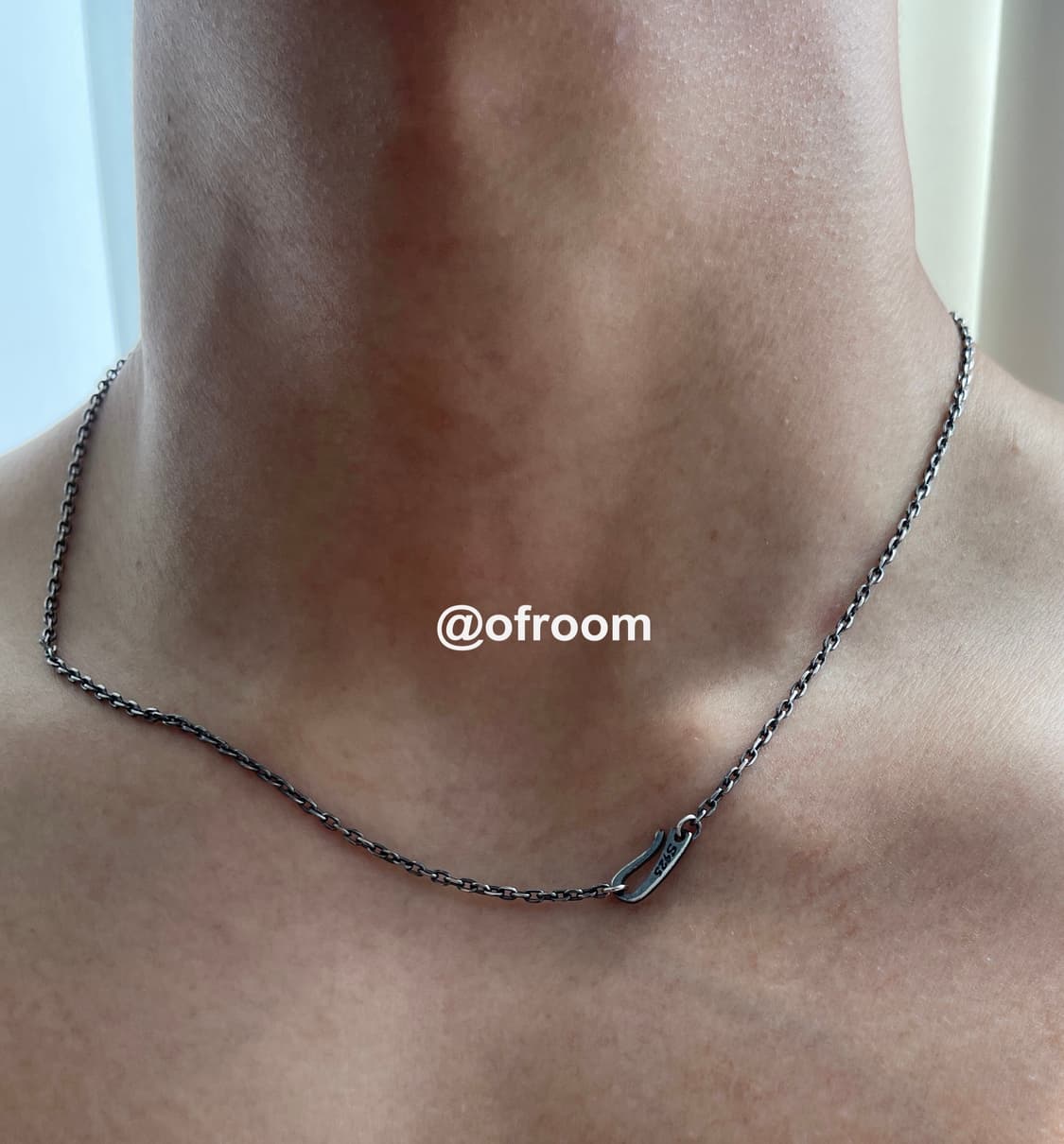 (2.1mm) 앤틱실버925 빈티지 훅 체인 목걸이 50cm 상품이미지1