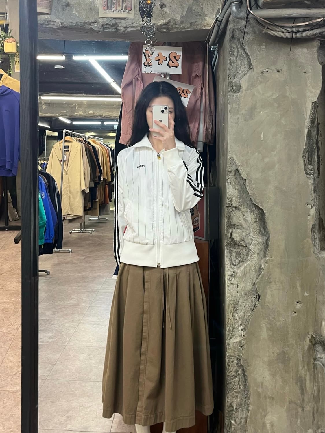 아디다스 스트라이프 트랙탑 바람막이 화이트 S #csz3390  상품이미지2