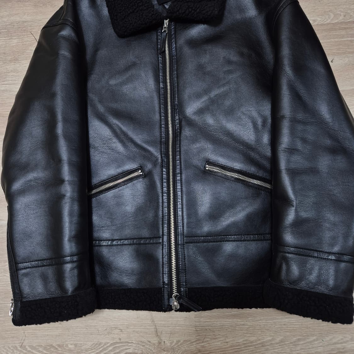 SLOW.TEMPO 슬로우템포 남성 가죽 양털 무스탕 자켓 L(100) 상품이미지3