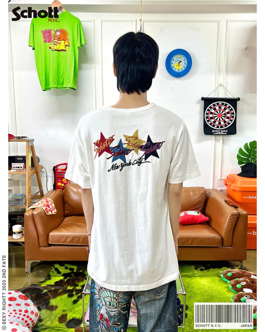 Schott N.Y.C. Chian Stitch Trim T-Shirt 상품이미지1