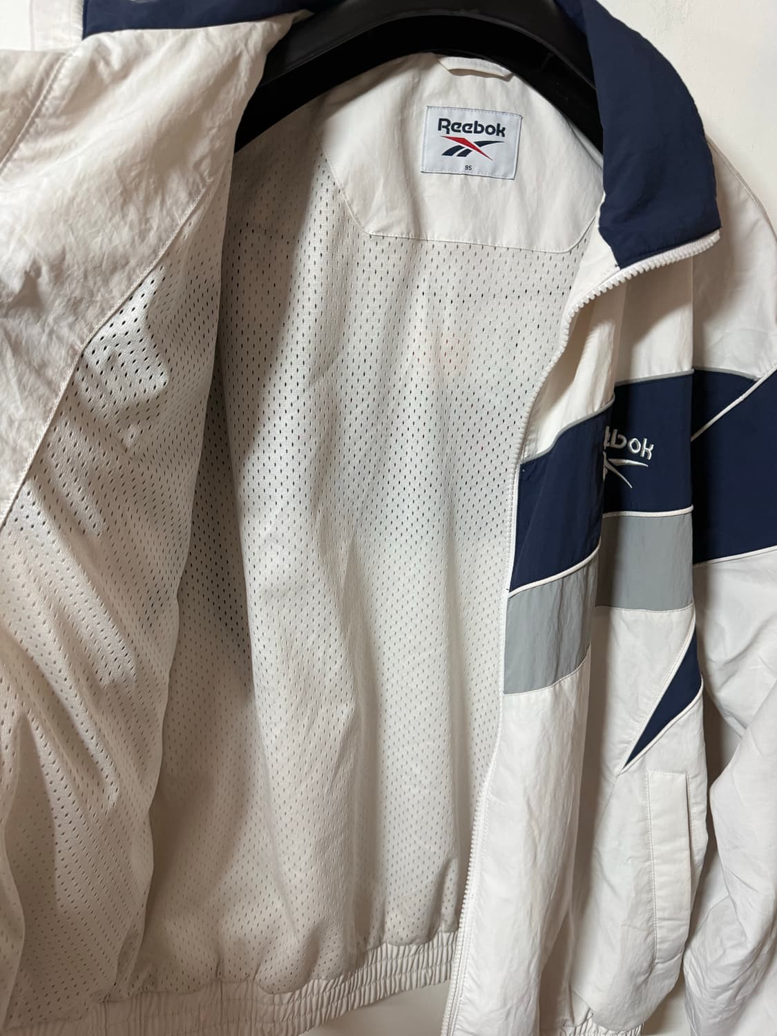 90‘s 올드스쿨 리복 빅로고 컬러블록 나일론 바람막이 95 상품이미지6