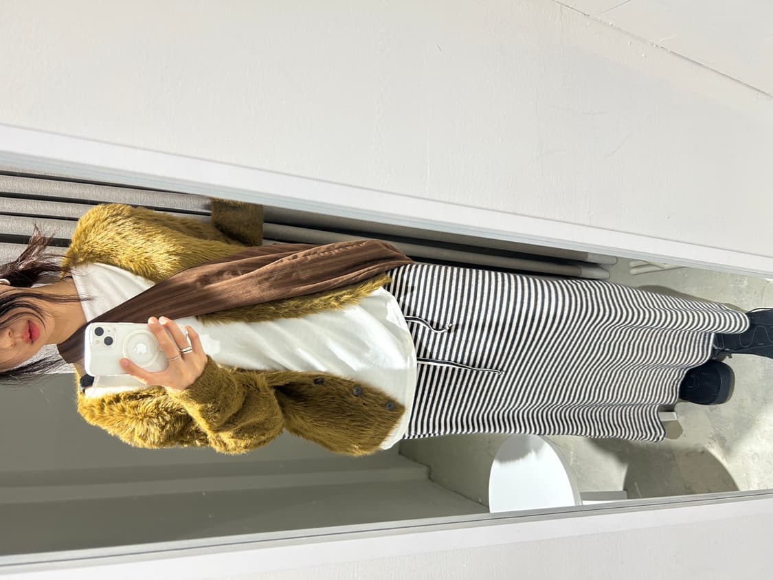 뮤로우 소프트 카멜 퍼가디건 상품이미지5