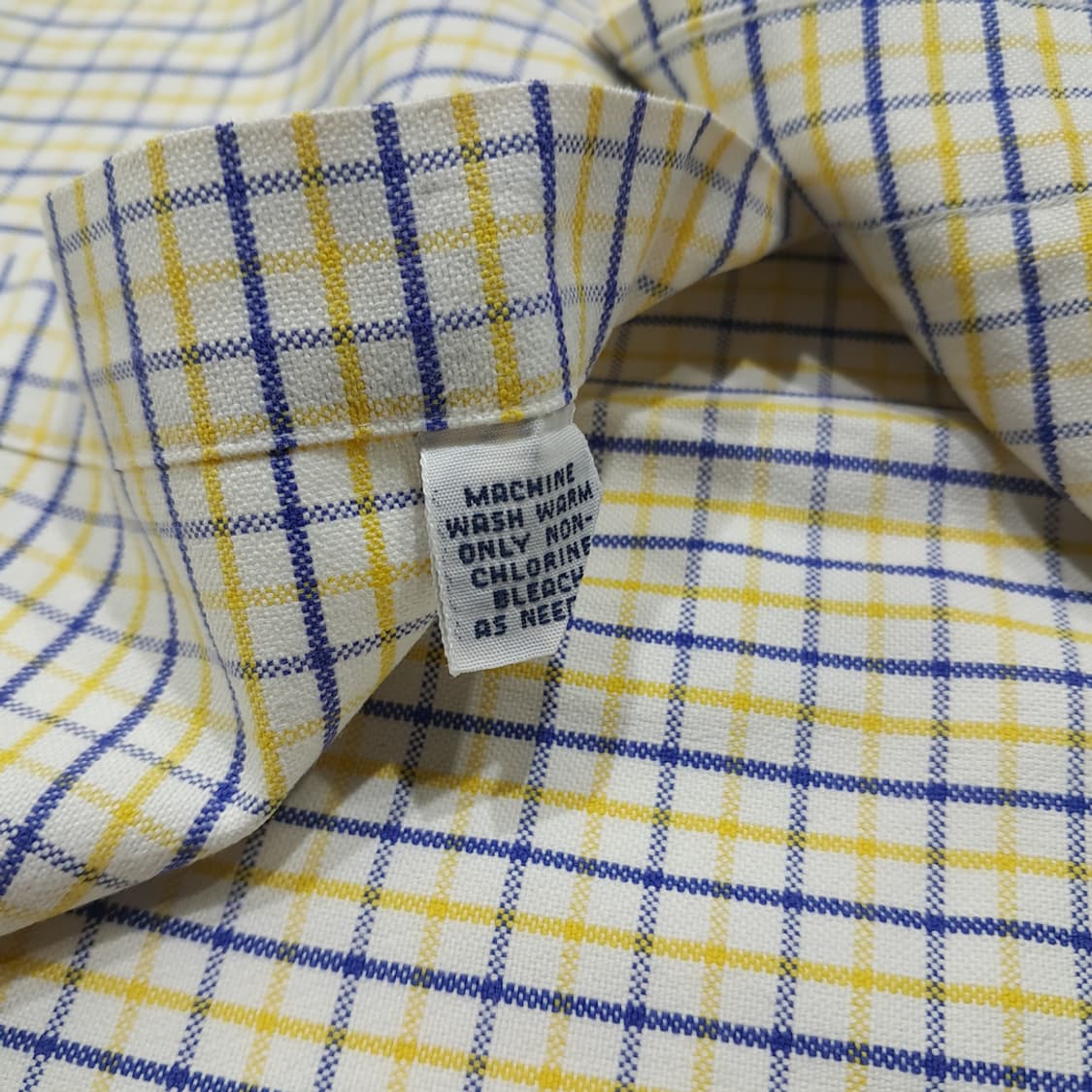 CL691 M 폴로 90s 빅셔츠 마이크로 체크 옐로우 네이비 셔 상품이미지5