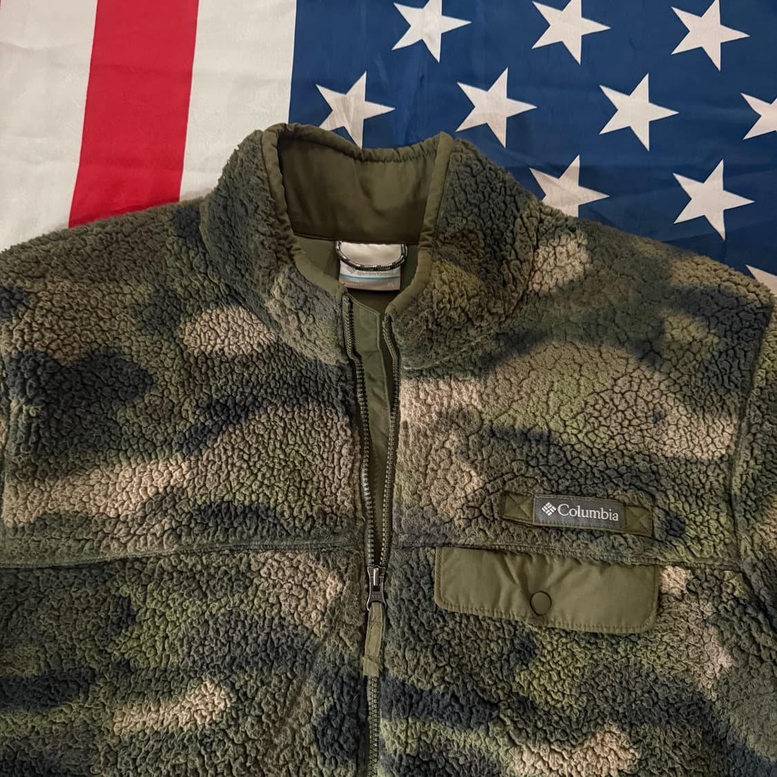 [XL] 컬럼비아 카모 밀리터리 후리스 자켓 상품이미지4