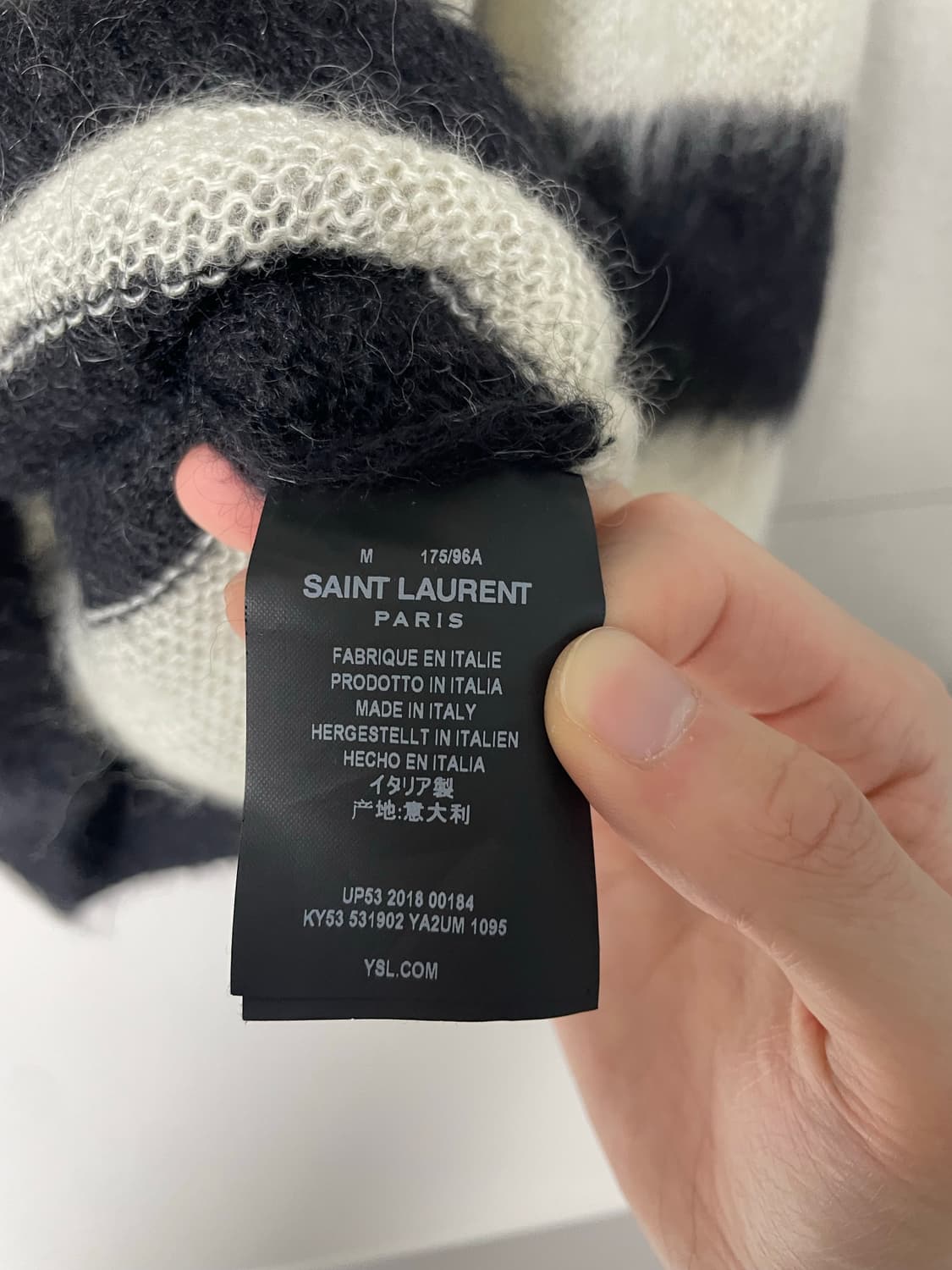 생로랑 aw18 모헤어 스트라이프 스웨터 상품이미지6