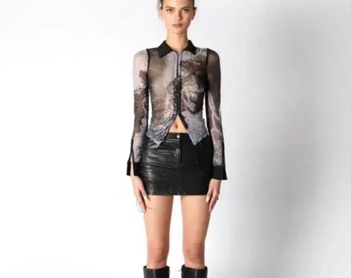 시오서울 sio seoul 매쉬 후크 셔츠 탑 메쉬 fitted mash 상품이미지1