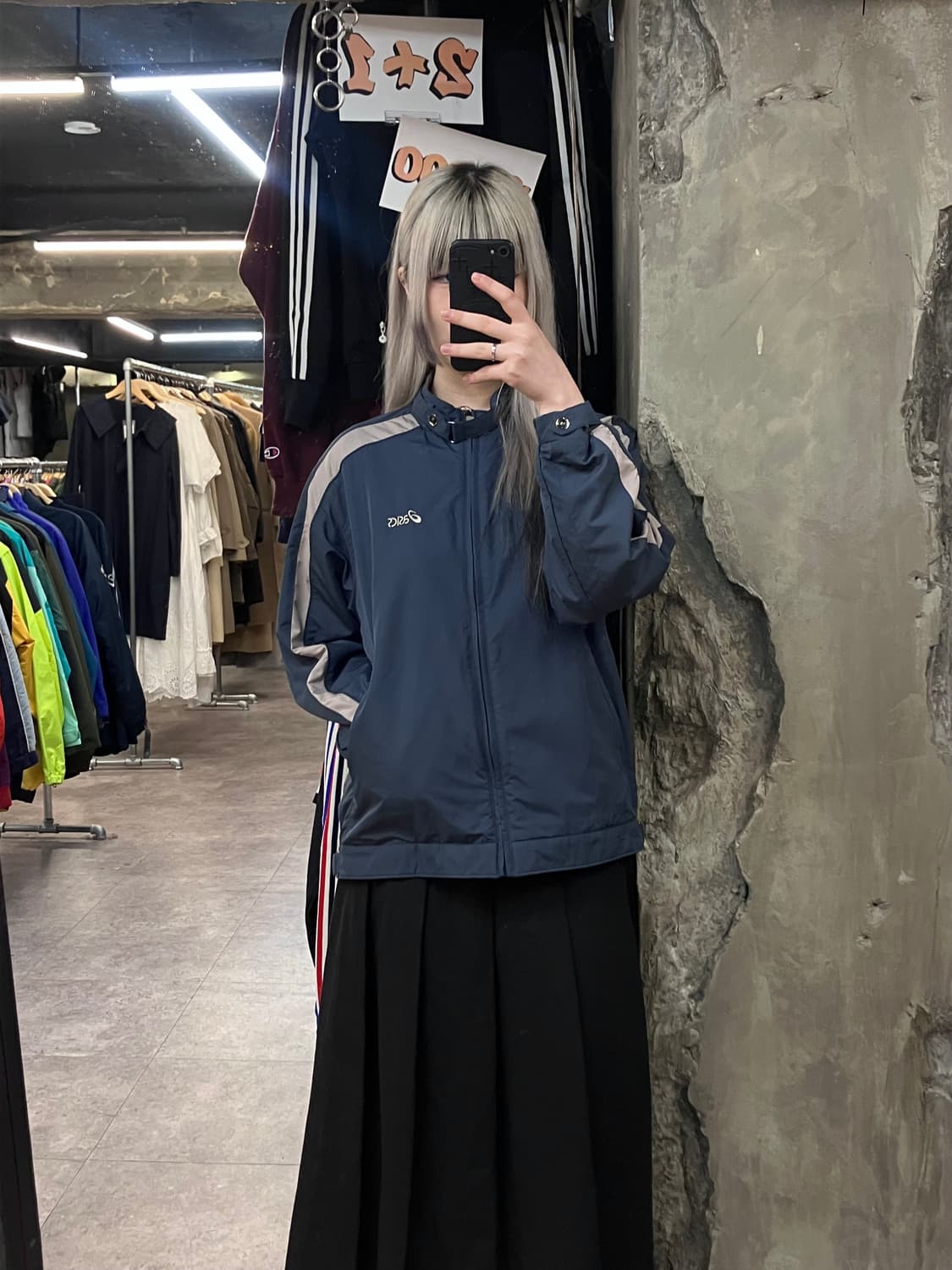 아식스 버클 포인트 바람막이 네이비 95 #csz3704 상품이미지2