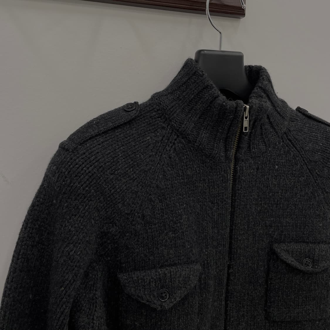 폴로 스포츠 캐시미어 혼방 니트 크롭 풀집업 자켓 상품이미지3