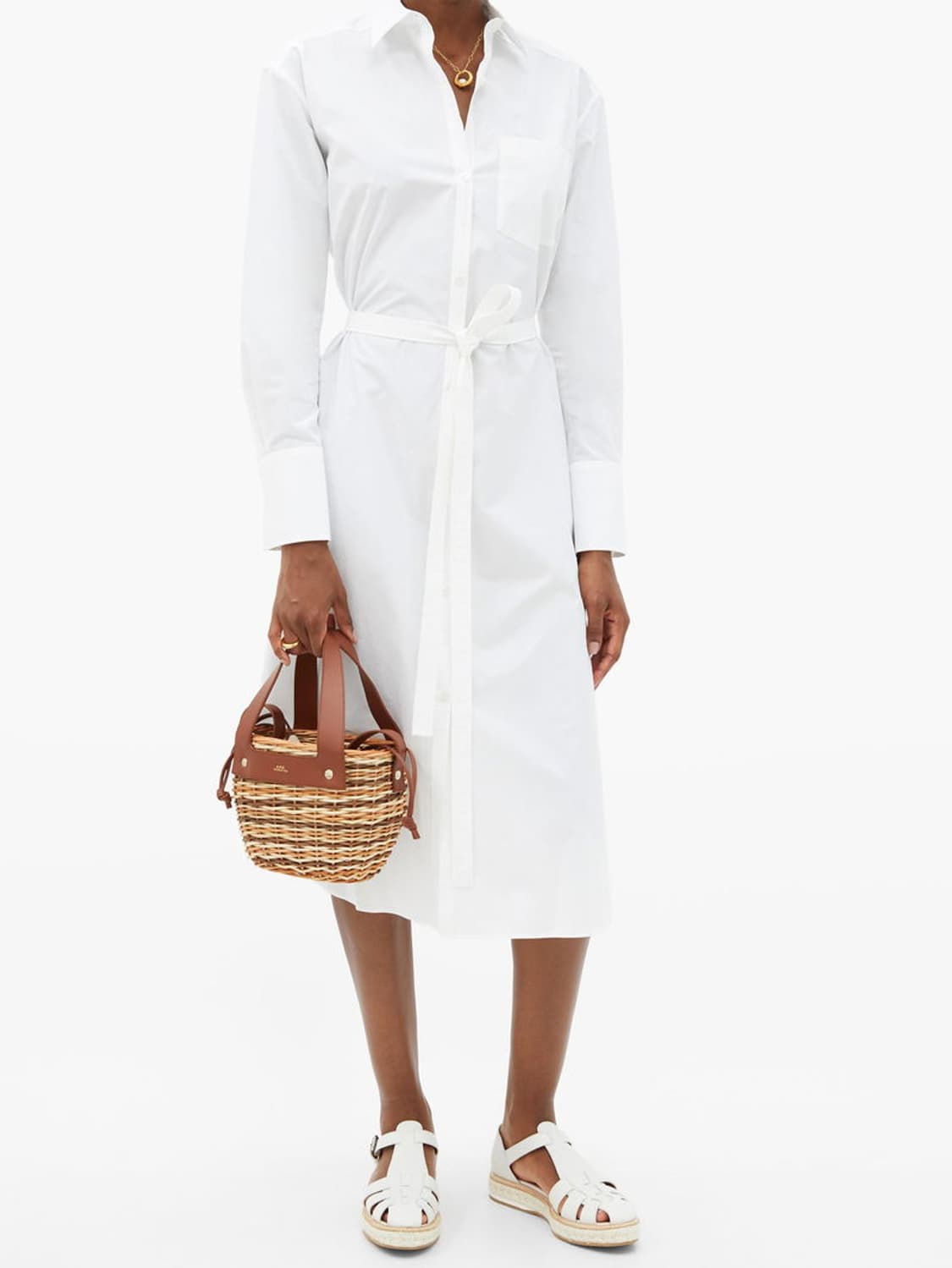 (정품) A.P.C. 아페쎄 라탄 가죽 버킷백 브라운 상품이미지3