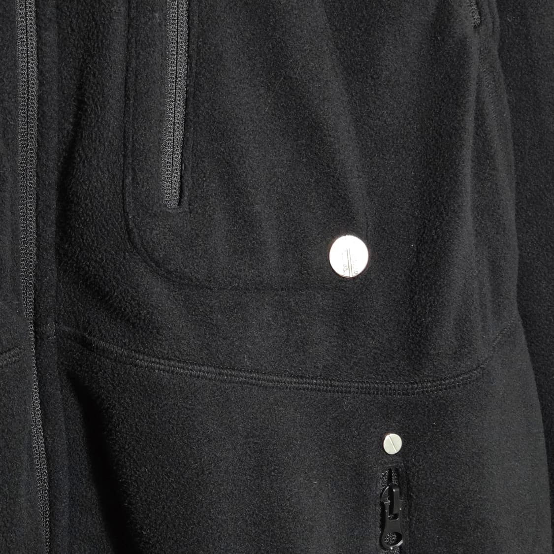 로어링라드 사선 지퍼 절개 블랙 플리스 집업 상품이미지4