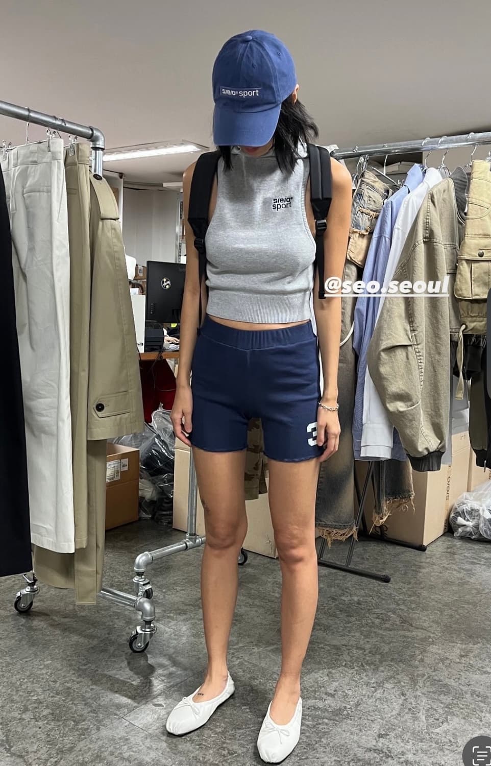 에스이오 코튼 니트 슬리브리스 후드 상품이미지1
