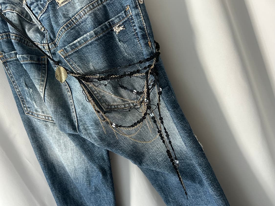 드롭 스팽글 투웨이 목걸이 / 체인벨트 상품이미지1