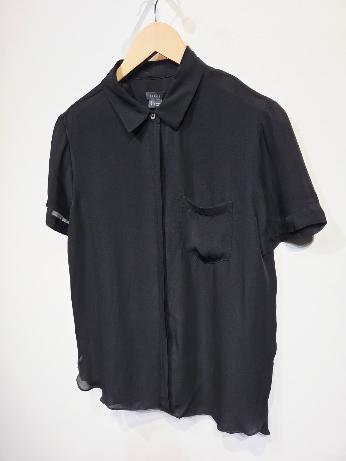 띠어리 블랙 실크 셔츠_S 상품이미지5