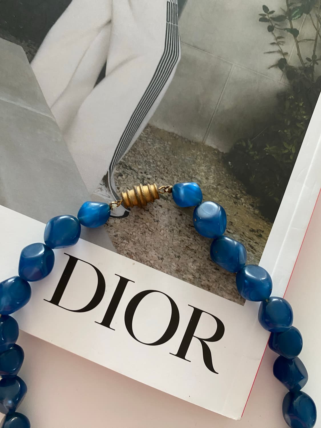 일본수입 블루 컬러 비즈 목걸이 상품이미지4