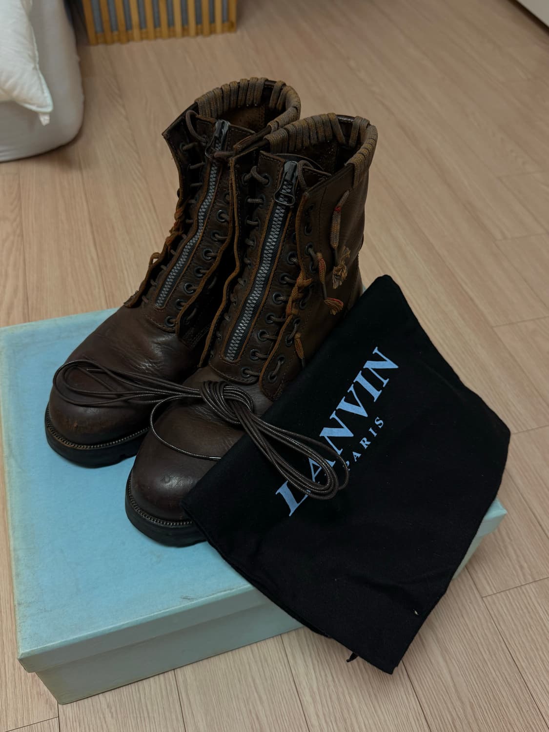 랑방 레더집업 부츠 9size 다크브라운 상품이미지1