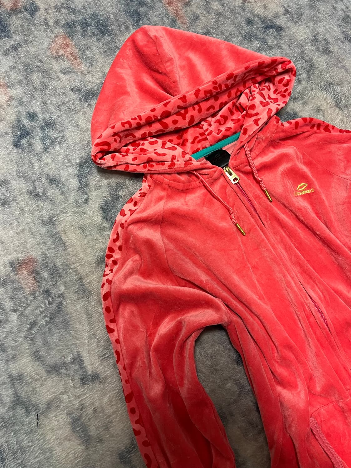 Kissmark 00s gal pink leopard velour hoo 상품이미지3