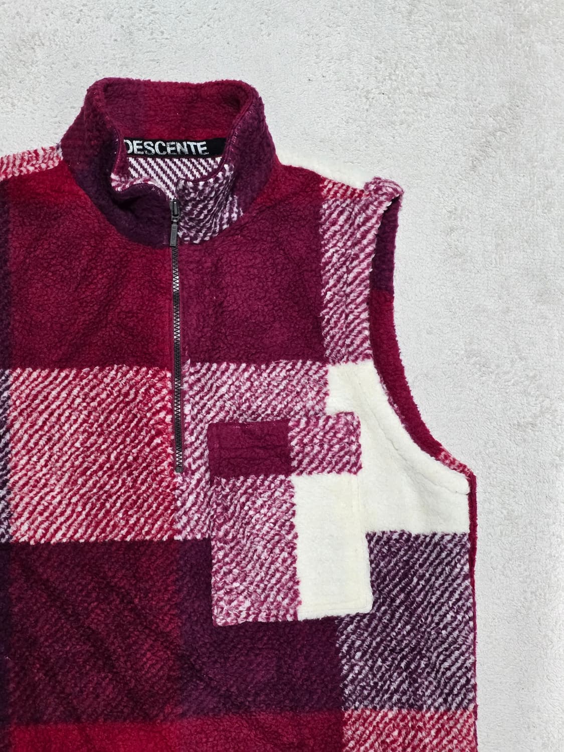 데상트 빈티지 체크 플리스 조끼 100 상품이미지2