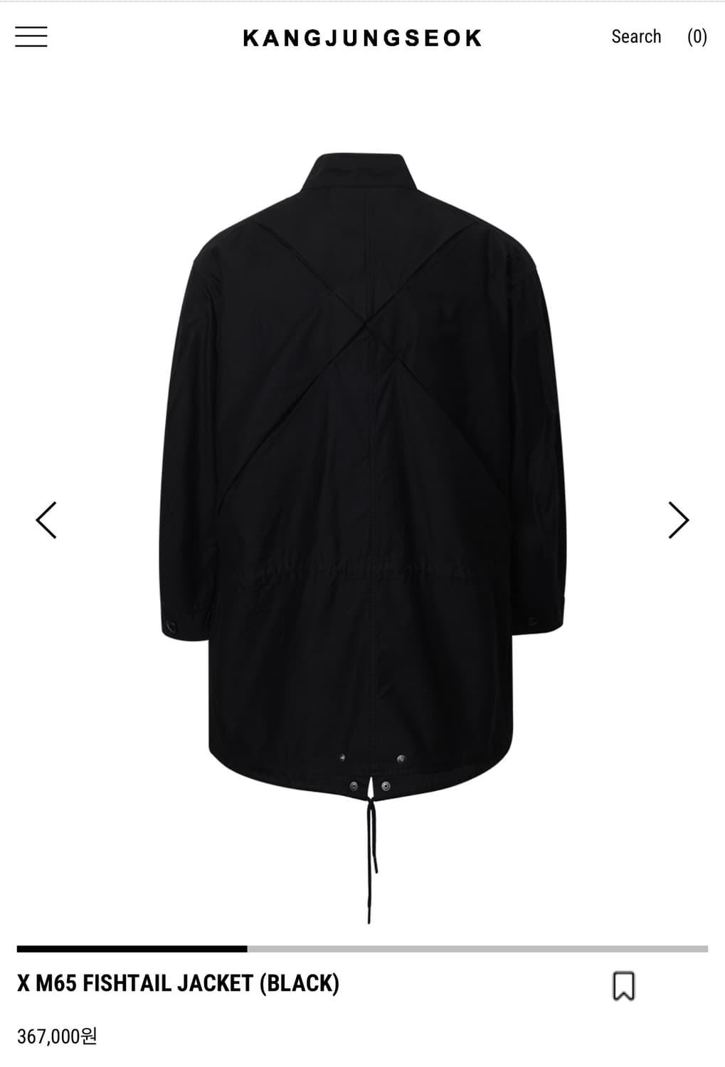 강정석 X M65 FISHTAIL JACKET (BLACK) 상품이미지1