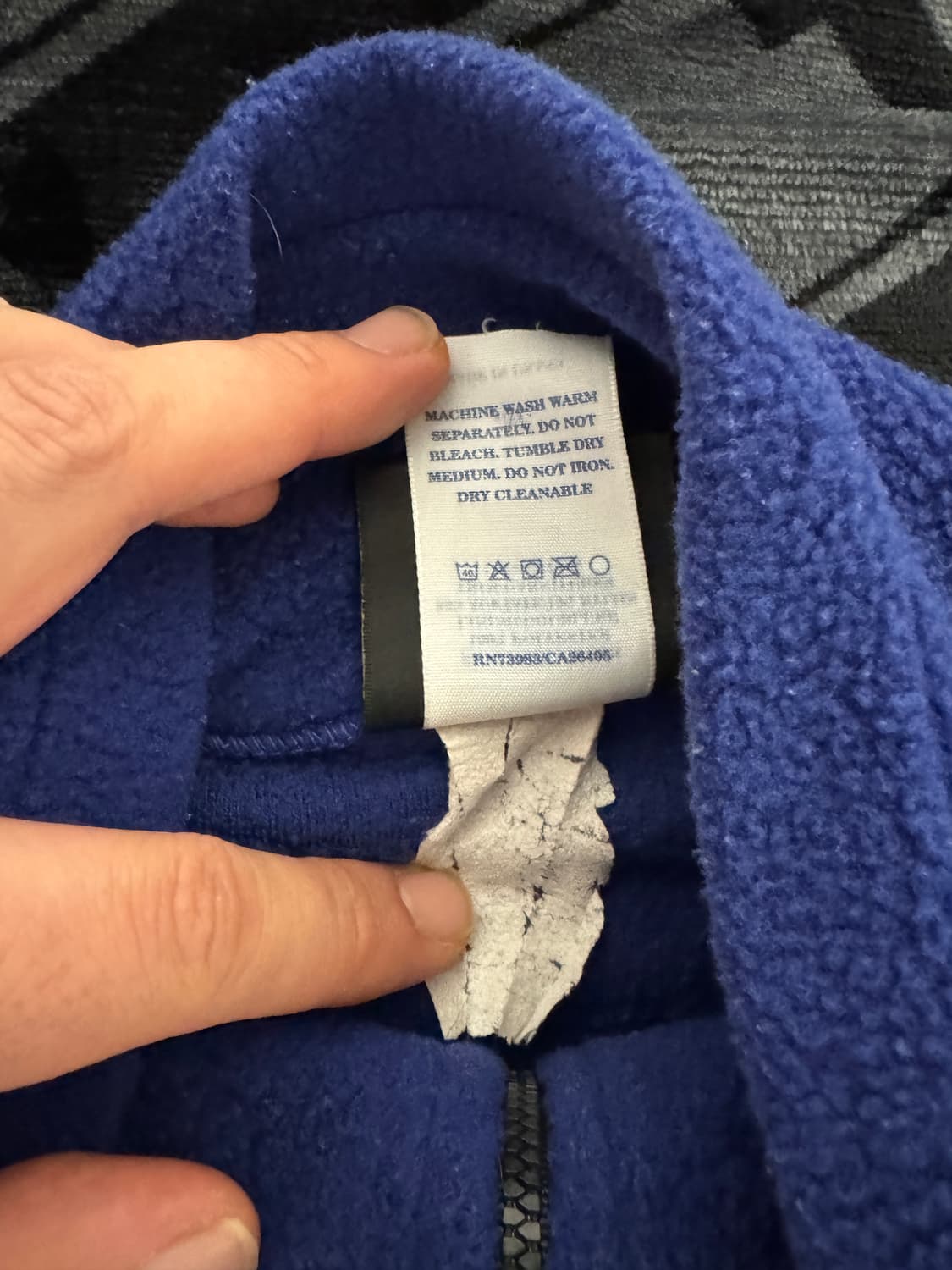 헬리 한센 쿼터 짚 플리스 풀오버 블루 블랙 메이드 인 유에스에이 상품이미지5