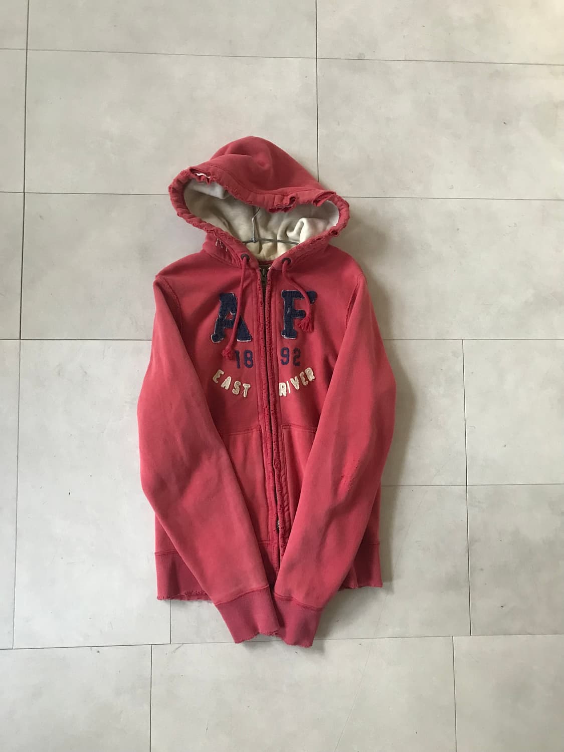 아베크롬비 레드 오버핏 후드집업 상품이미지6