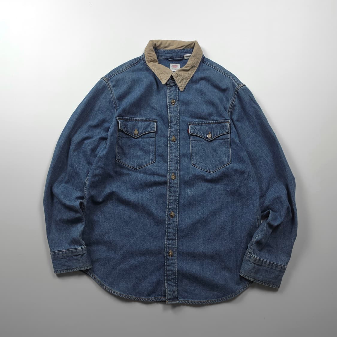 리바이스 USA 오리지널 코듀로이 카라 데늠 웨스턴 셔츠 (L) 상품이미지1