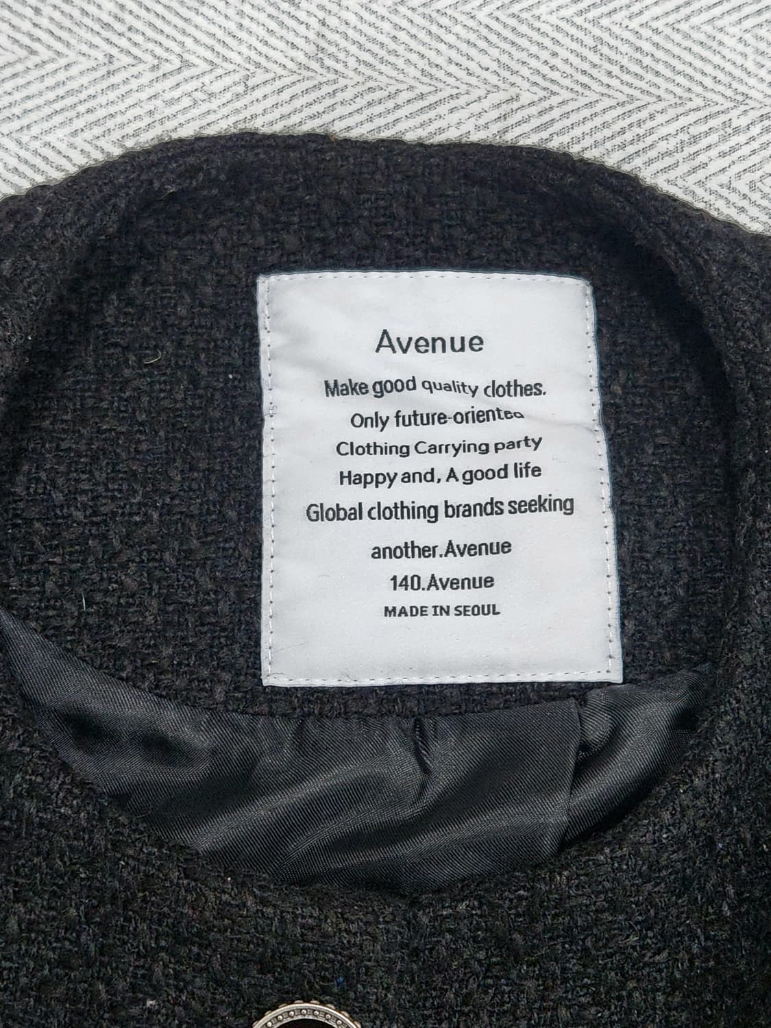 [F] 에비뉴 블랙 트위드 크롭 자켓 여성 프리사이즈 하객룩 상품이미지5