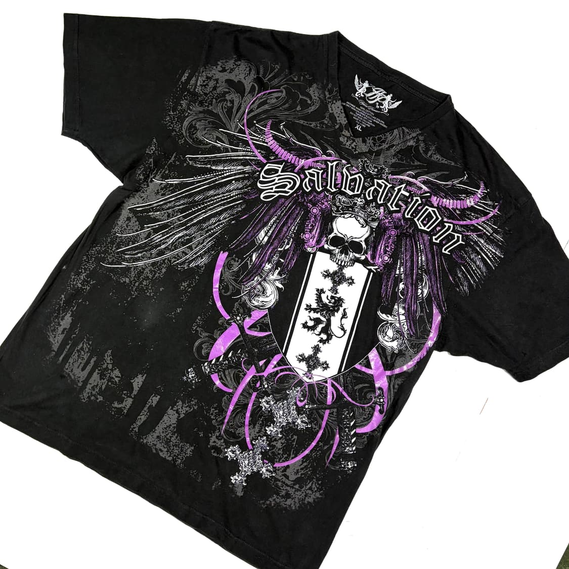 스컬 블랙 빈티지 반팔 XL 상품이미지3