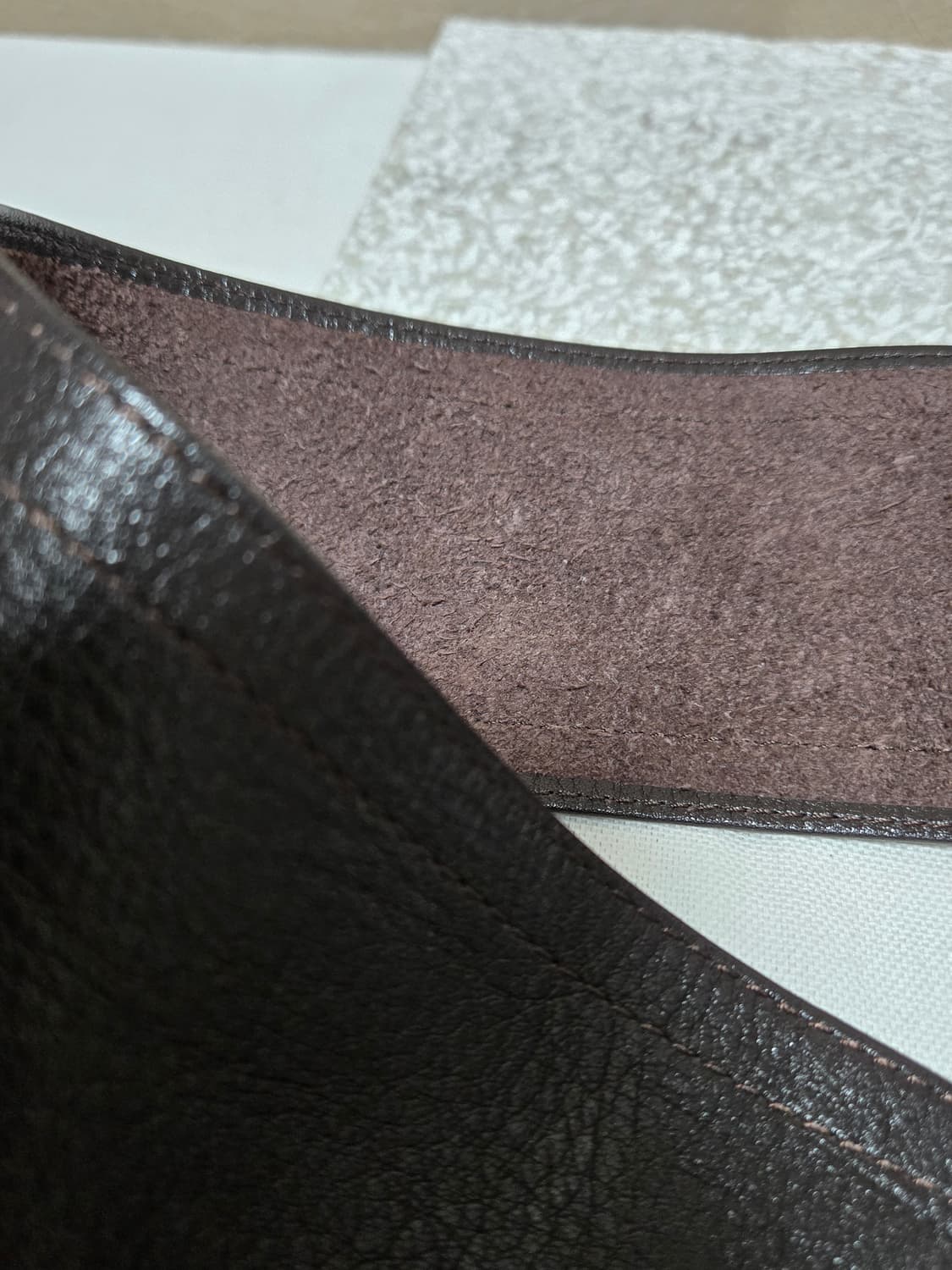 브라운 와이드 가죽벨트 상품이미지3