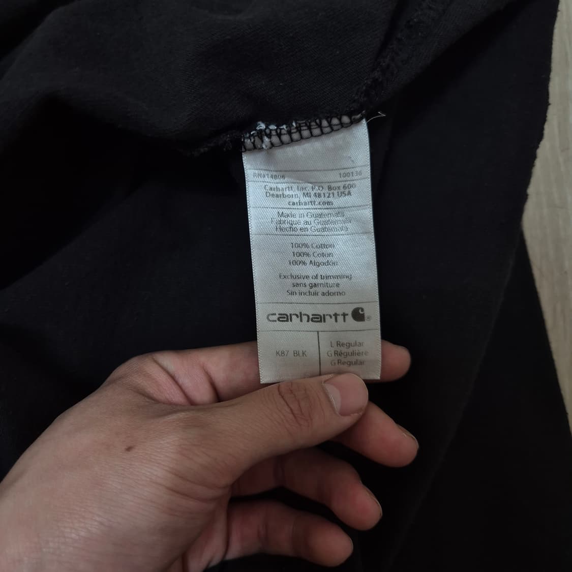 칼하트 오리지널핏 포켓 블랙 반팔티셔츠 L(100) 상품이미지6