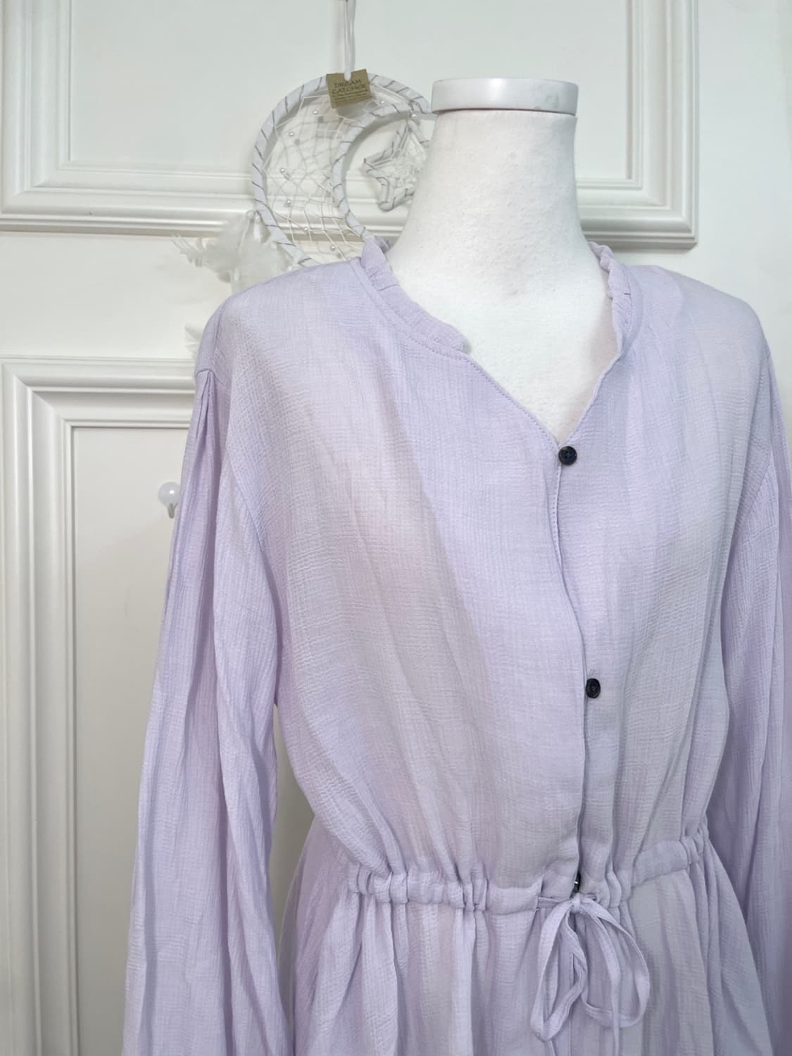 lavender v-neck waist shirring blouse op 상품이미지6