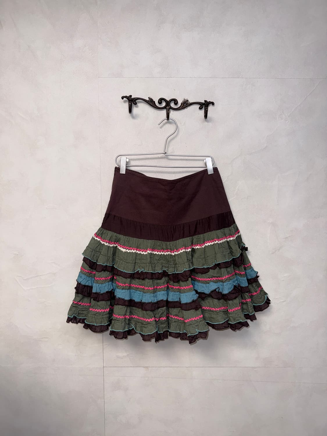 Morgan brown bohemian colormix cancan sk 상품이미지3