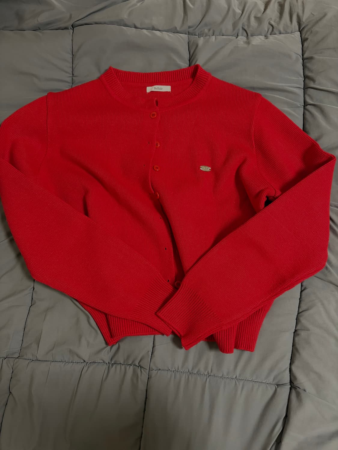 베이델리 데이 라운드 펜던트 가디건 (레드) 상품이미지2