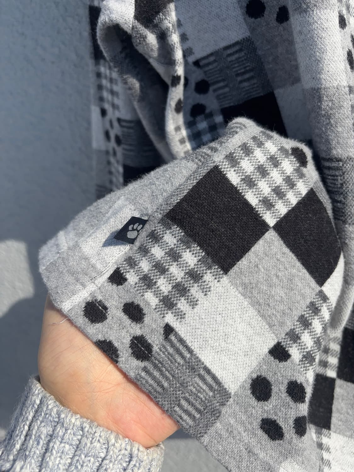 재패니즈 스퀘어 패턴 믹스 긴팔 티 상품이미지4