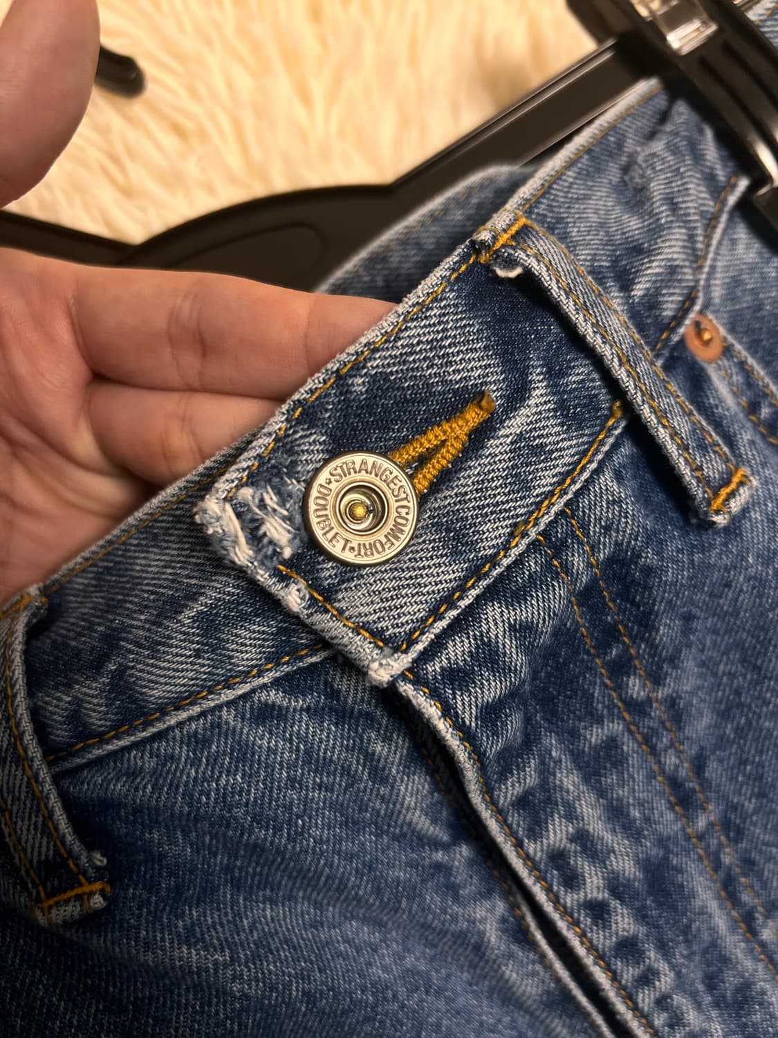 (급처)23ss 더블렛 디스트로이드 와이드 레그진 M 상품이미지5