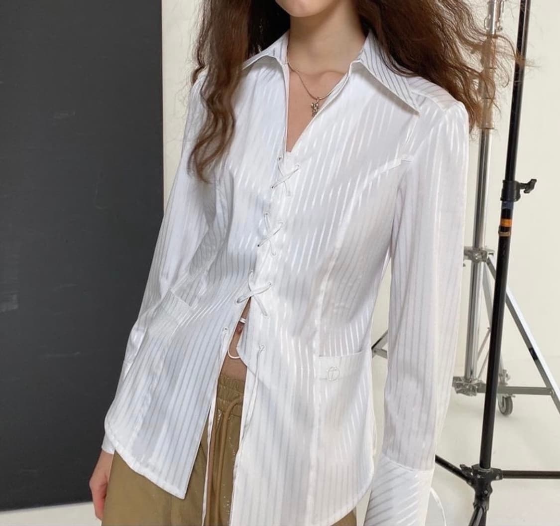 오픈와이와이 레이스업셔츠  상품이미지1