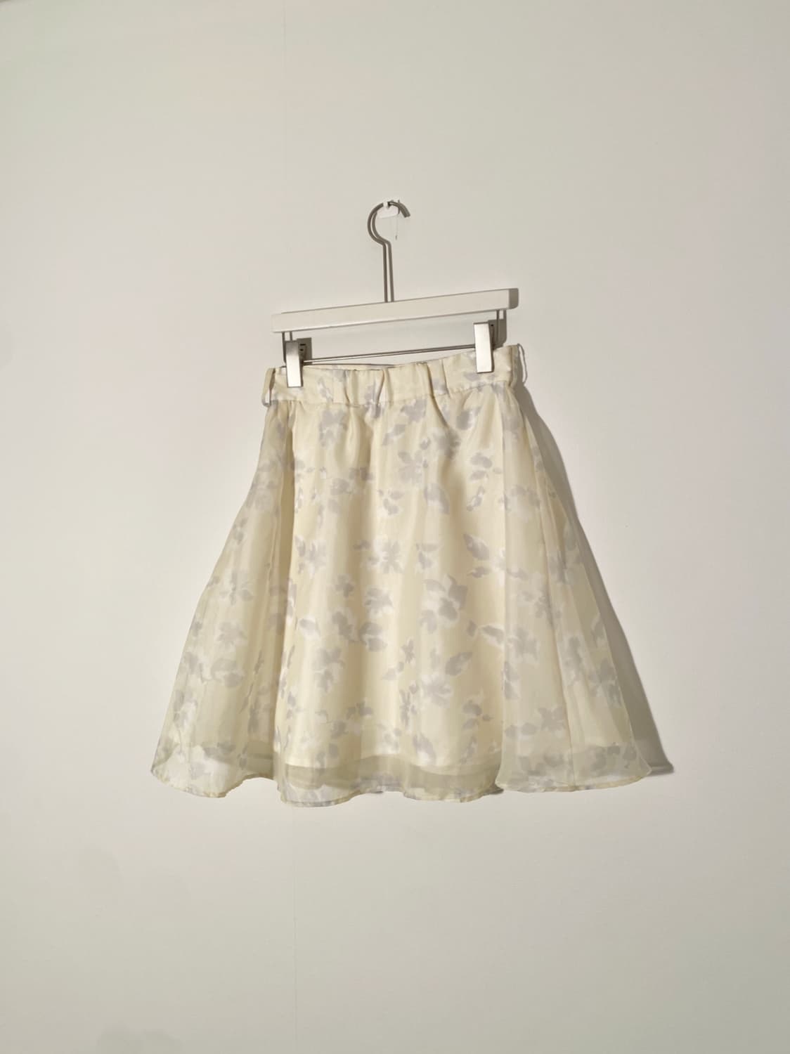 Ivory Floral Flare Mini Skirt 상품이미지4