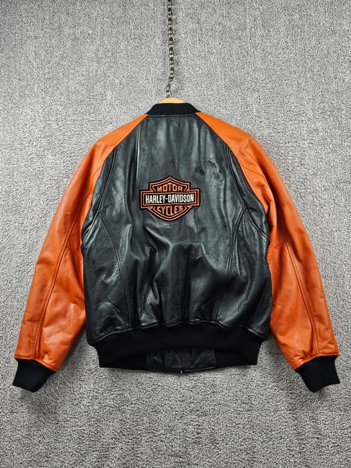 할리데이비슨 모터사이클 배색 봄버 가죽 자켓 ( L ) / 11108 상품이미지1