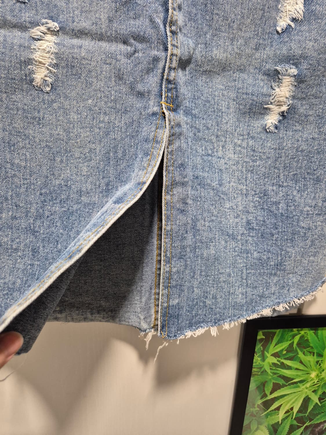 (새상품)vtg 데미지 데님 스커트 청치마 연청 상품이미지3