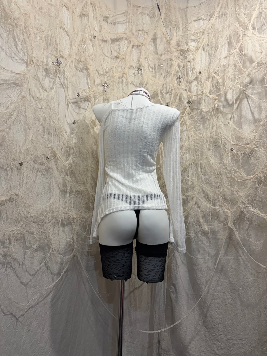 Y2K angel See-through one off-shoulder  상품이미지4