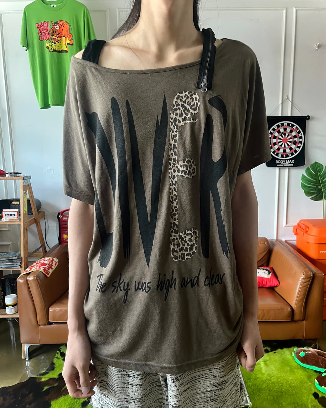 COLZA コルザ Shoulder Zipper Trim 1/2 top 상품이미지2