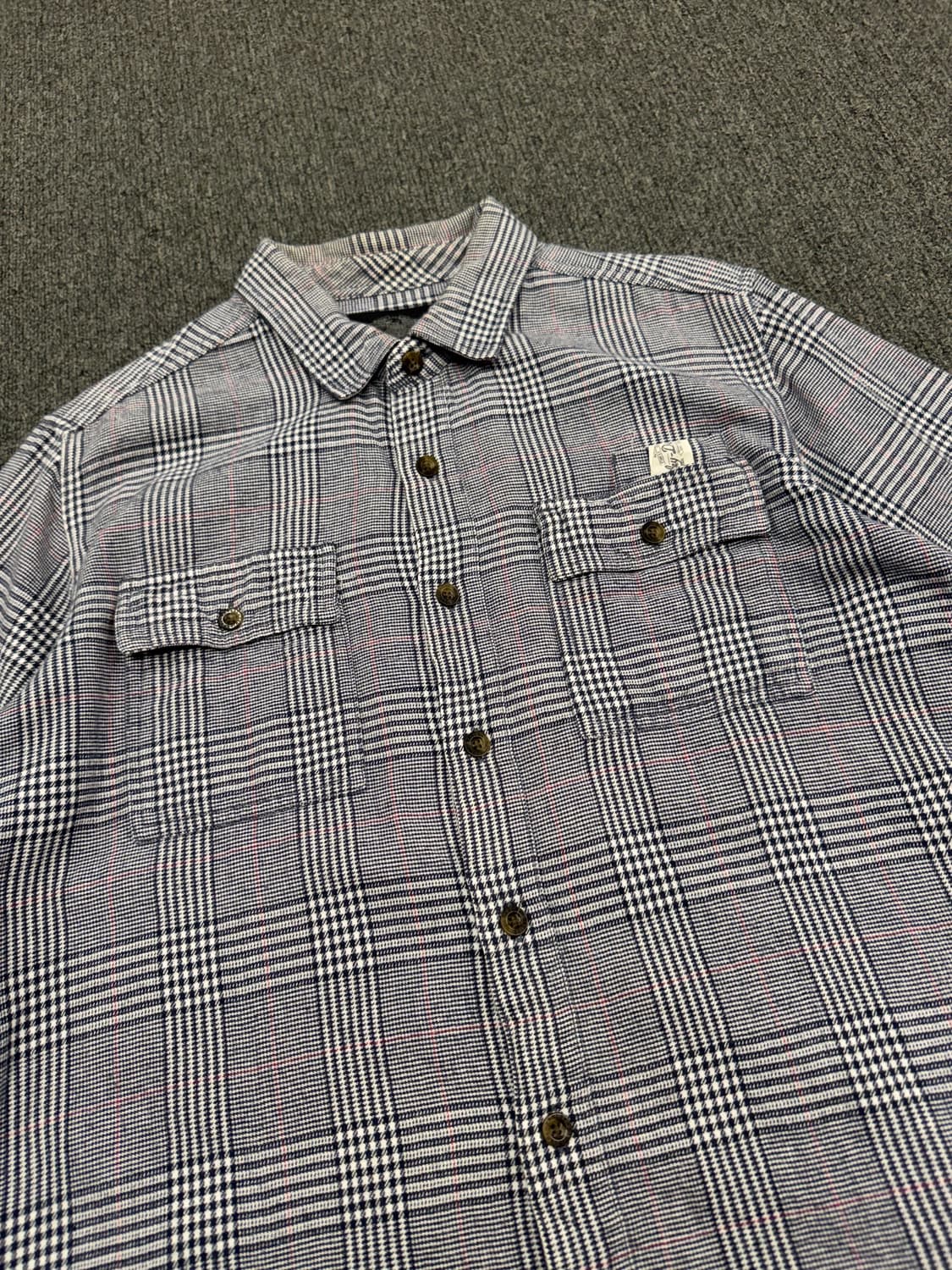 L)할리데이비슨 빈티지 후면 러버 프린팅 체크 긴팔셔츠 상품이미지3